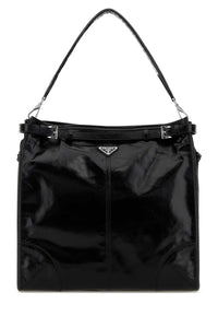 Prada Men Black Leather Prada Bonnie Shopping Bag