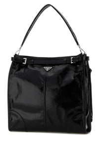 Prada Men Black Leather Prada Bonnie Shopping Bag