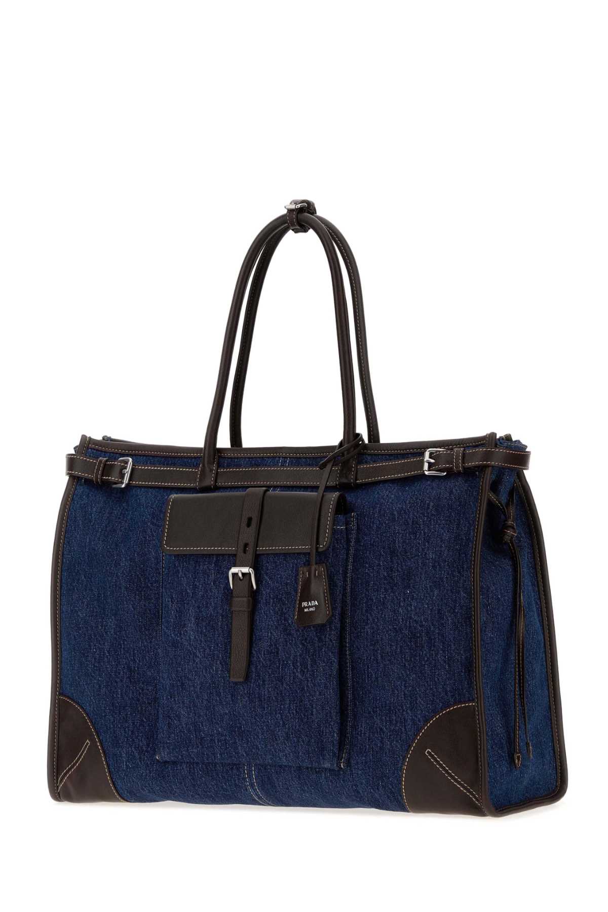 Prada Men Denim Prada Bonnie Shopping Bag