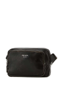 Prada Men Dark Brown Nappa Leather Crossbody Bag