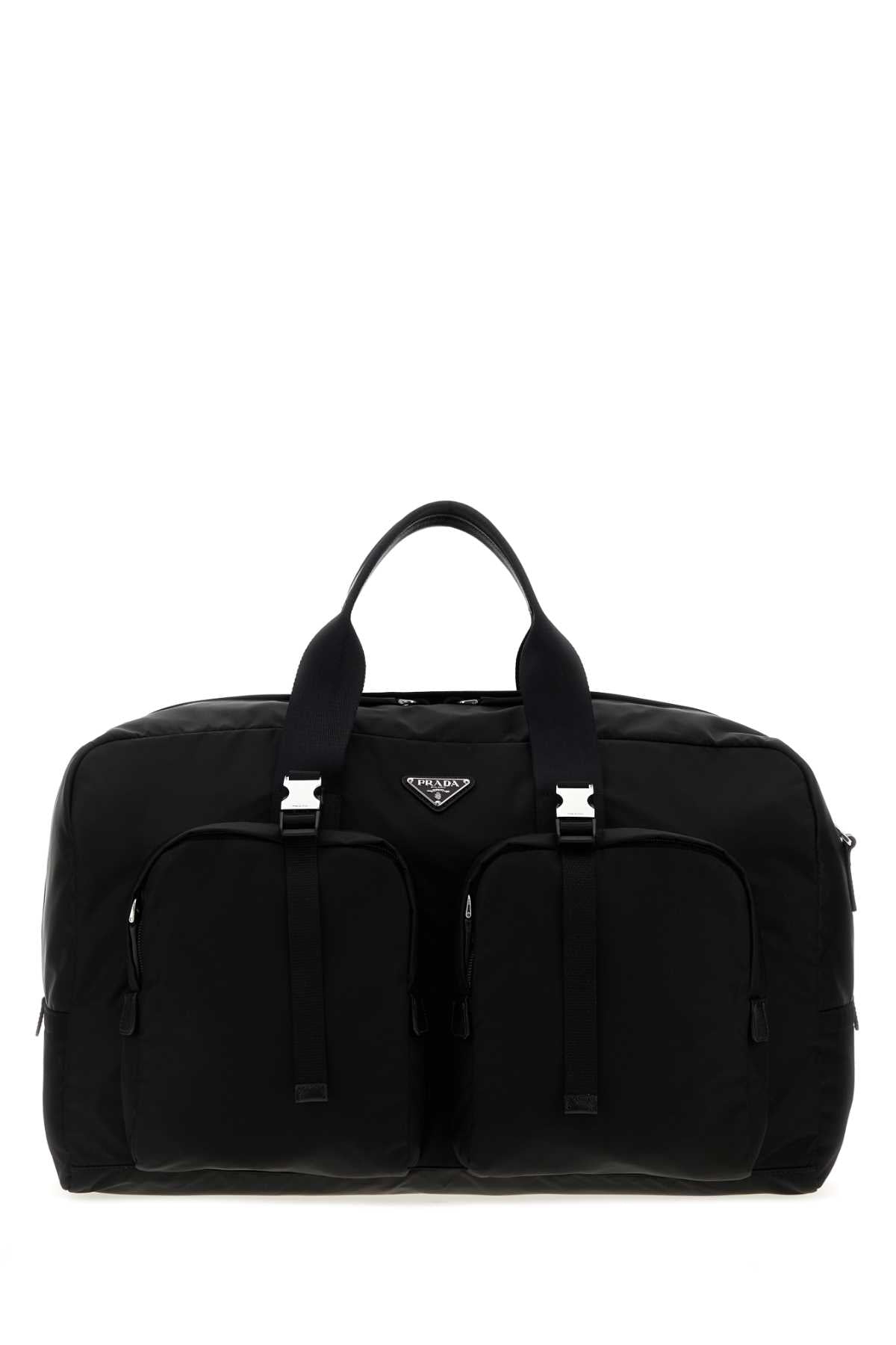 Prada Men Black Canvas Travel Bag