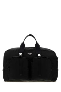Prada Men Black Canvas Travel Bag