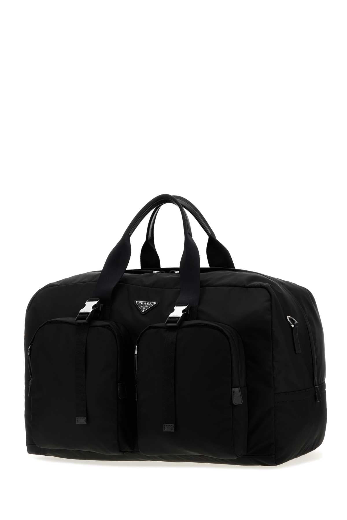 Prada Men Black Canvas Travel Bag