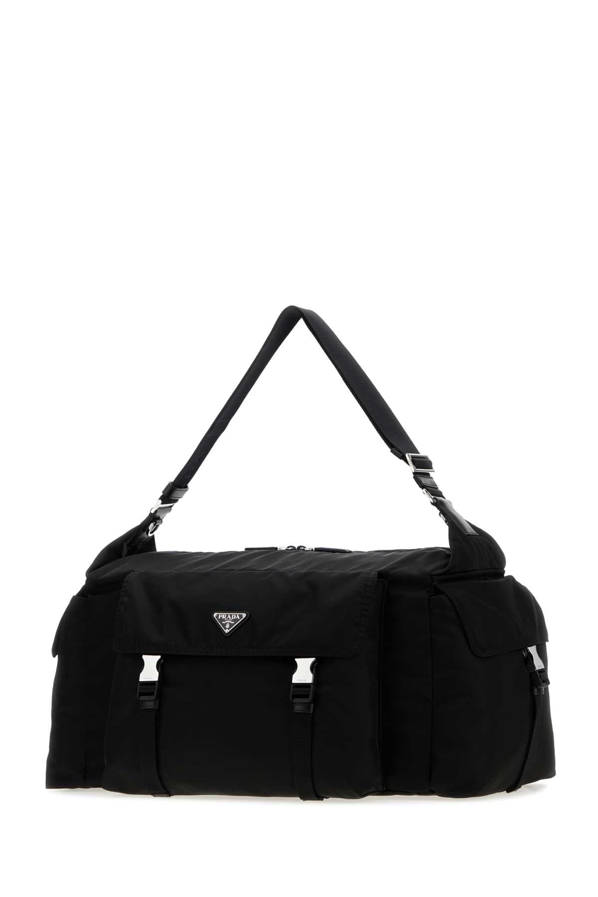 Prada Men Black Re-Nylon Prada Explore Travel Bag