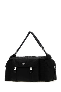 Prada Men Black Re-Nylon Prada Explore Travel Bag
