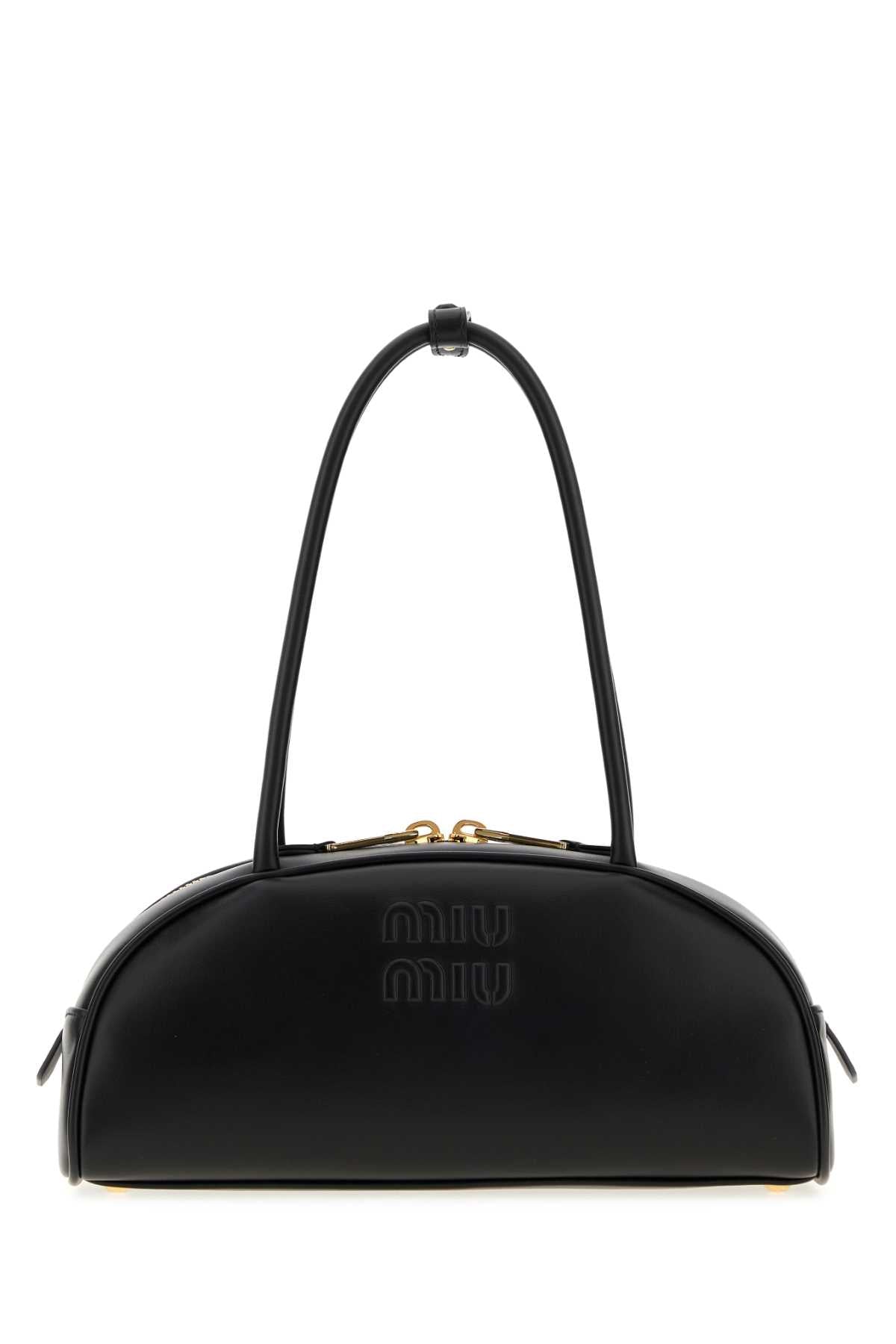 MIU MIU Miu Miu Women Black Leather Beau Shoulder Bag