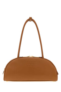 Miu Miu Women Caramel Leather Beau Shoulder Bag