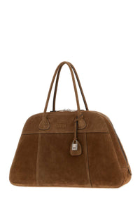 Miu Miu Women Brown Suede Vivant Shopping Bag