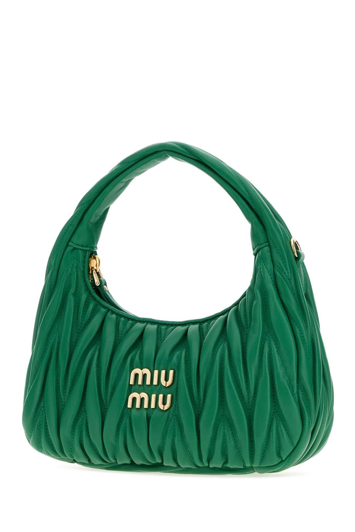 MIU MIU Miu Miu Women Grass Green Nappa Leather Wander Handbag