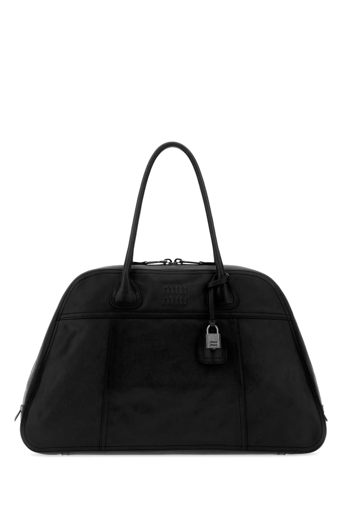 Miu Miu Women Black Leather Vivant Shopping Bag