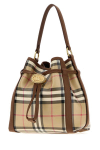 BURBERRY Burberry Women Coated Canvas Mini Check Bucket Bag