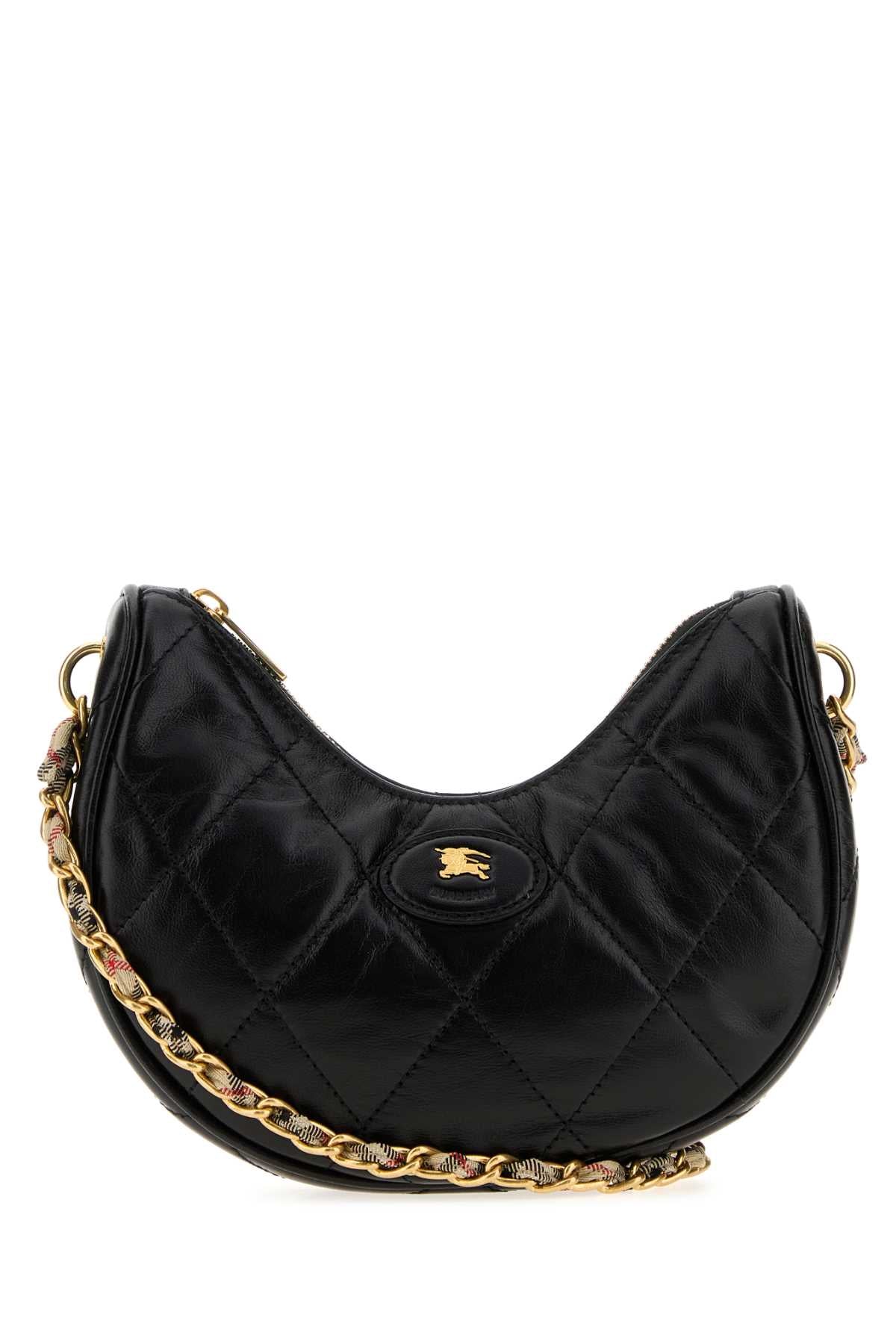 Burberry Women Black Leather Horseshoe Shoulder Bag