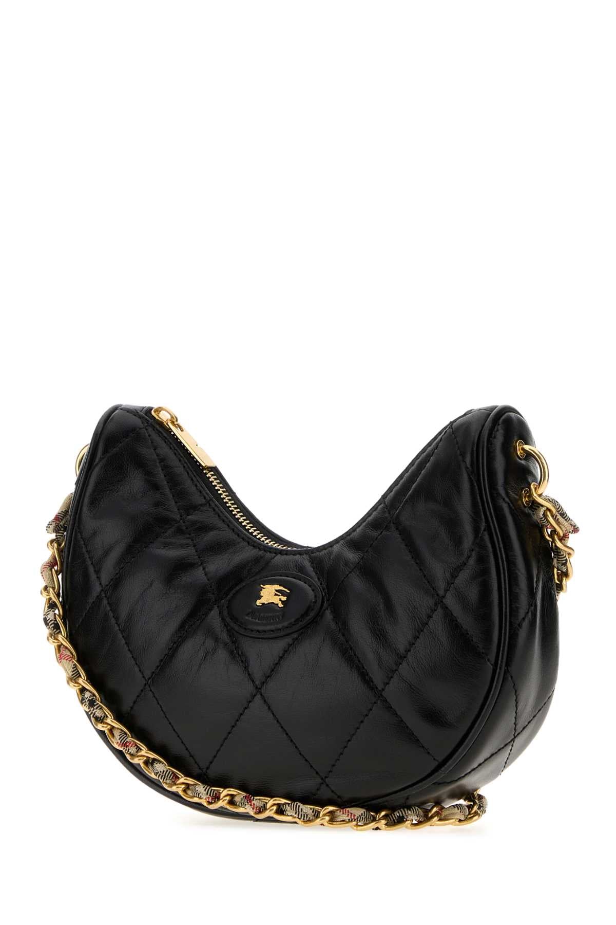 Burberry Women Black Leather Horseshoe Shoulder Bag