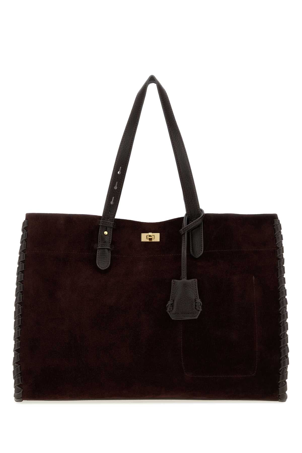 ANYA HINDMARCH Anya Hindmarch Women Grape Suede Mortimer Shopping Bag