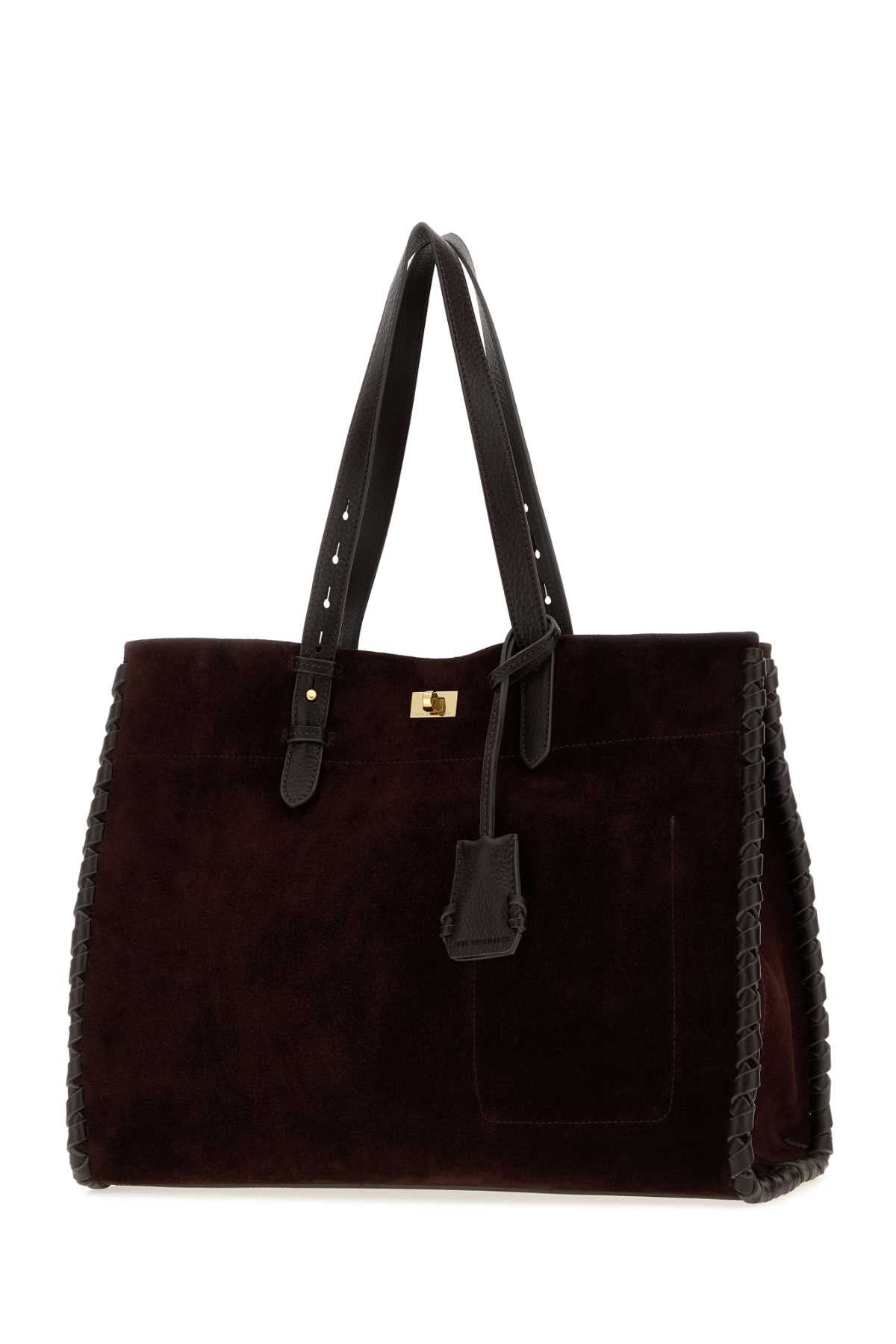 ANYA HINDMARCH Anya Hindmarch Women Grape Suede Mortimer Shopping Bag