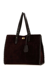 ANYA HINDMARCH Anya Hindmarch Women Grape Suede Mortimer Shopping Bag