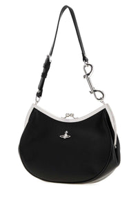 VIVIENNE WESTWOOD Vivienne Westwood Women Black Leather Charm Frame Purse Shoulder Bag