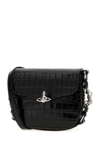 Vivienne Westwood Women Black Leather Hunter Shoulder Bag