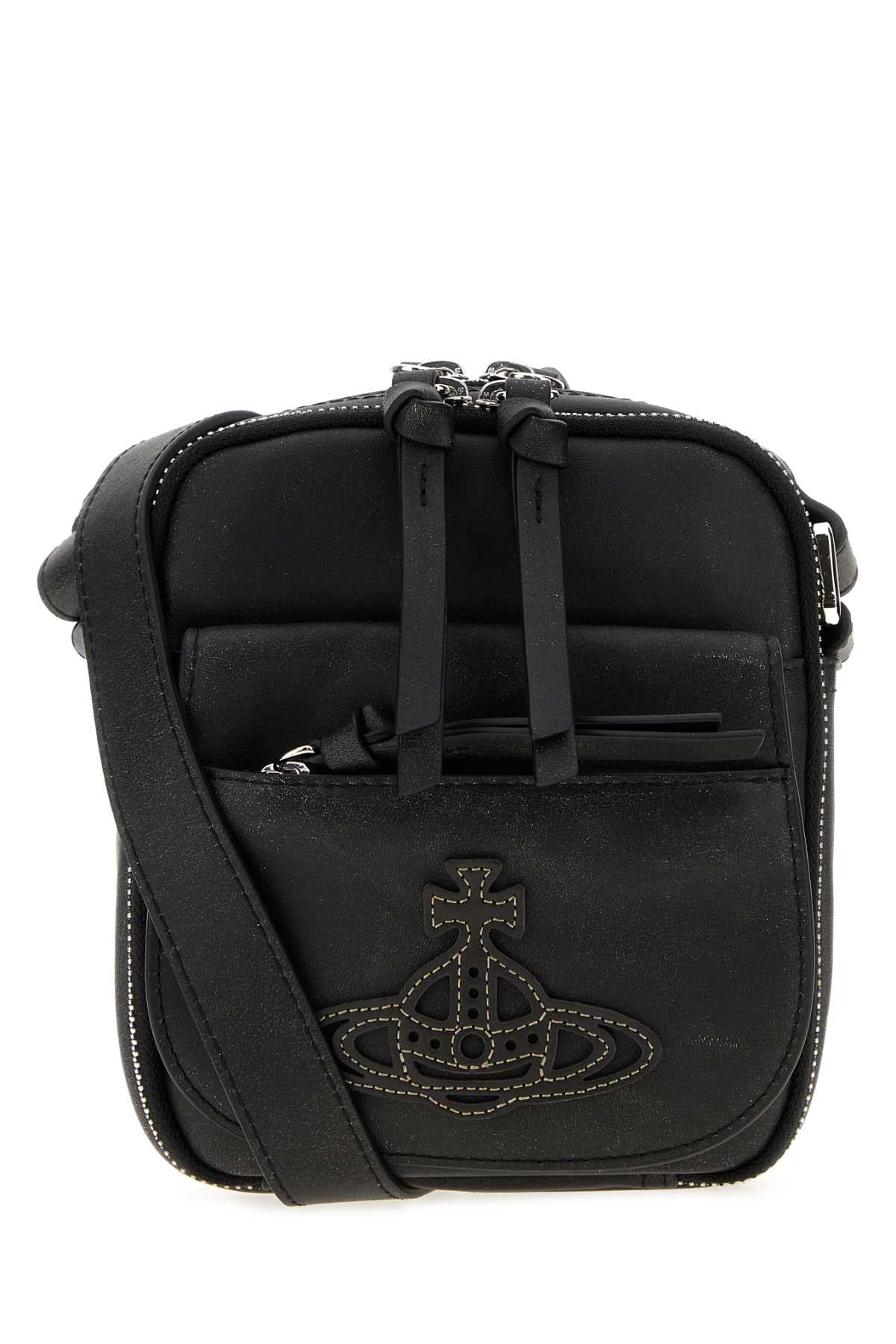 Vivienne Westwood Women Black Leather Small Eton Crossbody Bag