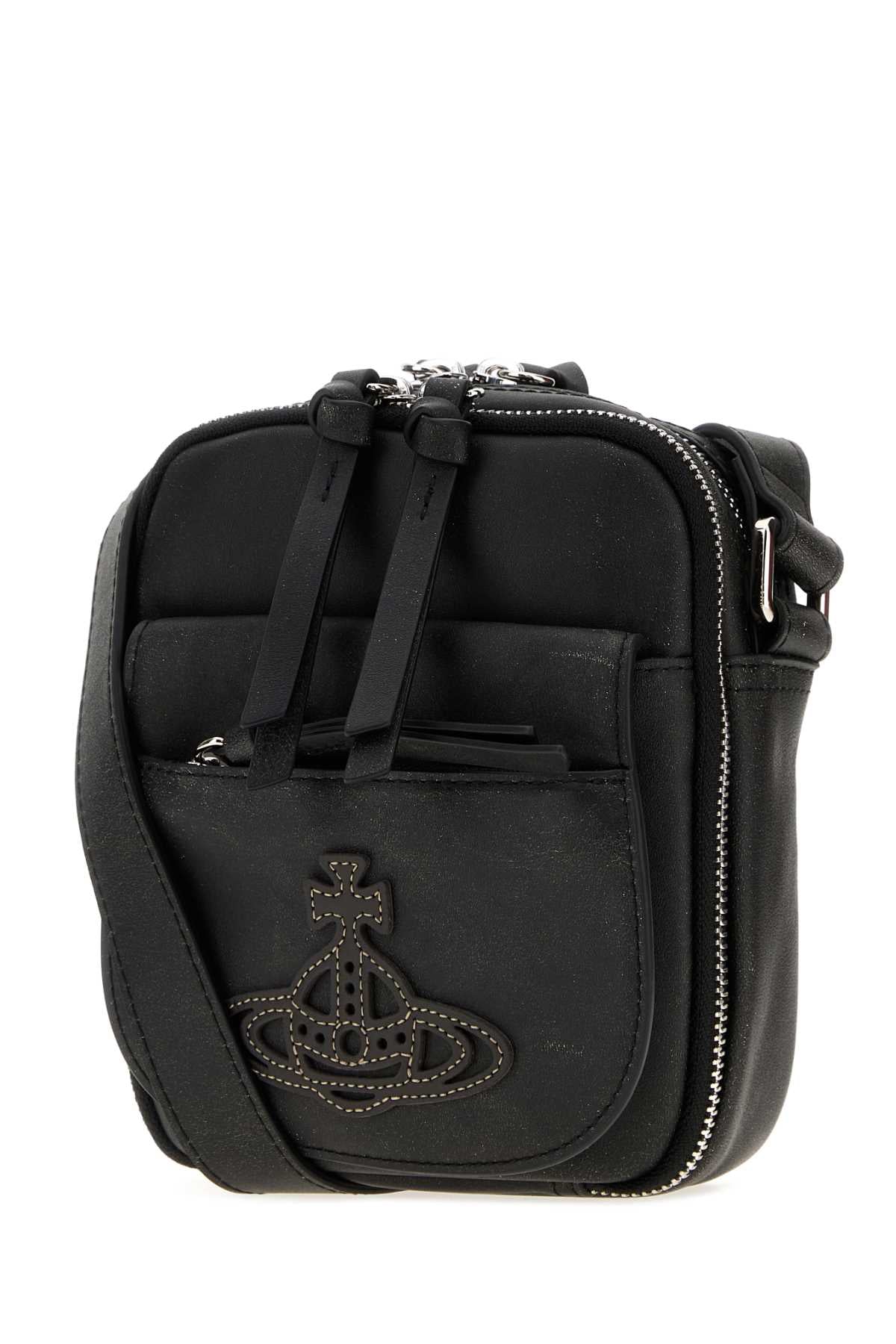 Vivienne Westwood Women Black Leather Small Eton Crossbody Bag