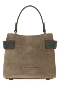 Brunello Cucinelli Women Mud Suede Handbag