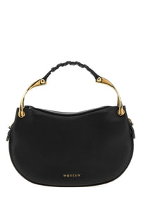 Alexander Mcqueen Women Black Leather Mini Wishbone Handbag