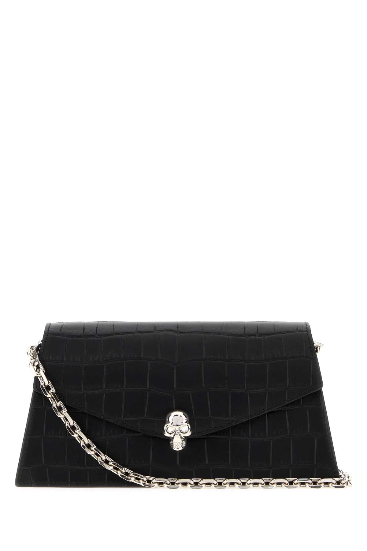 Alexander Mcqueen Women Black Leather Mini Skull Crossbody Bag