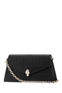 Alexander Mcqueen Women Black Leather Mini Skull Crossbody Bag