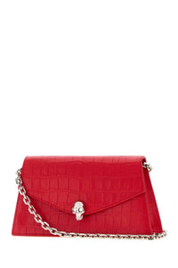 ALEXANDER MCQUEEN Alexander Mcqueen Women Red Leather Mini Skull Crossbody Bag