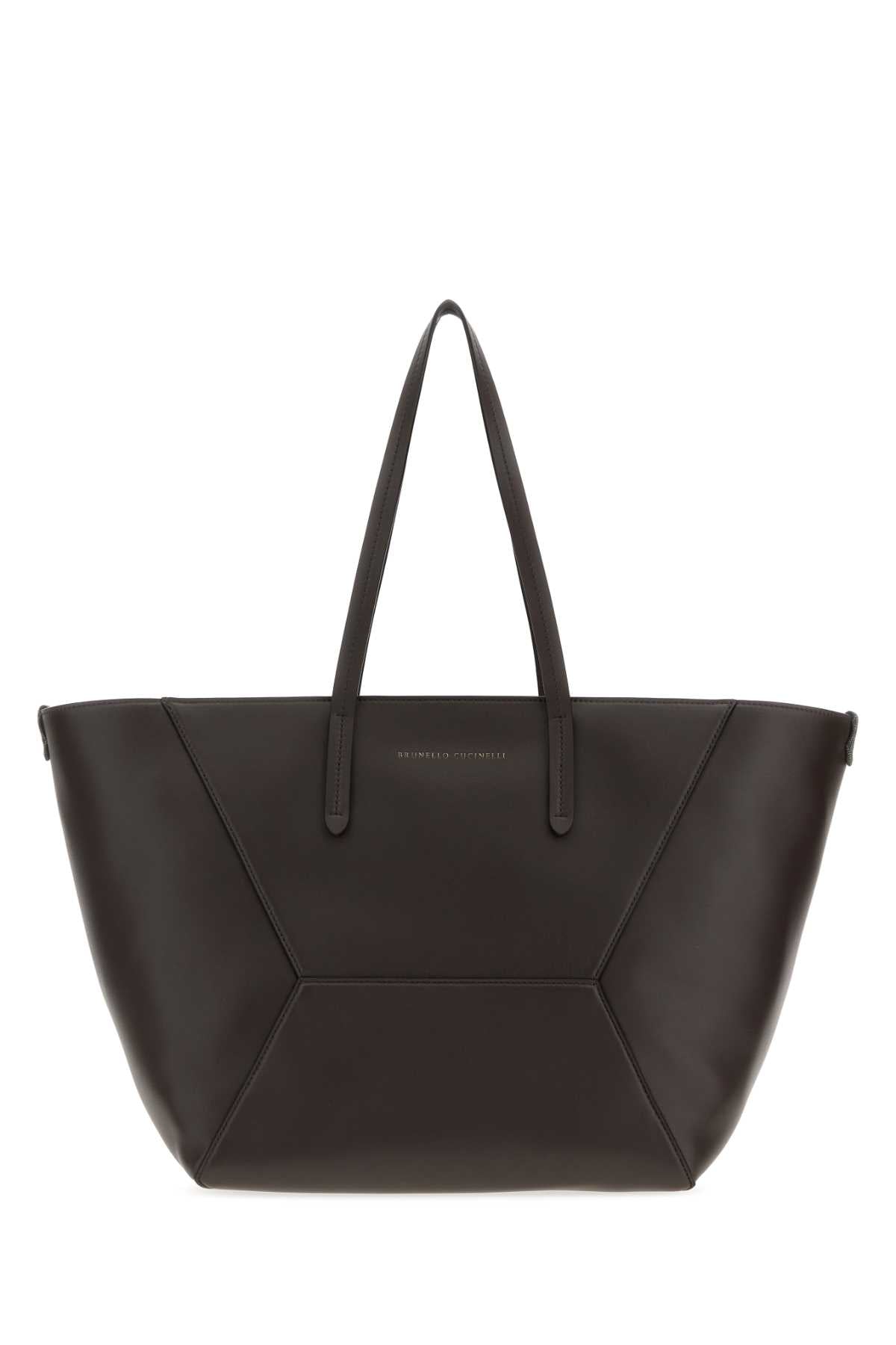 Brunello Cucinelli Women Brown Leather Shopping Bag