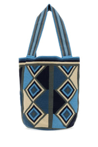 Jw Anderson Women Embroidered Fabric Wayuu Shopping Bag