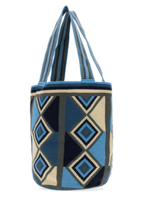 Jw Anderson Women Embroidered Fabric Wayuu Shopping Bag