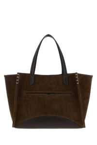 Jw Anderson Women Chocolate Suede Loafer Shopping Bag