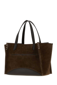 Jw Anderson Women Chocolate Suede Loafer Shopping Bag
