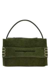 Jw Anderson Women Olive Green Suede Small Loafer Handbag