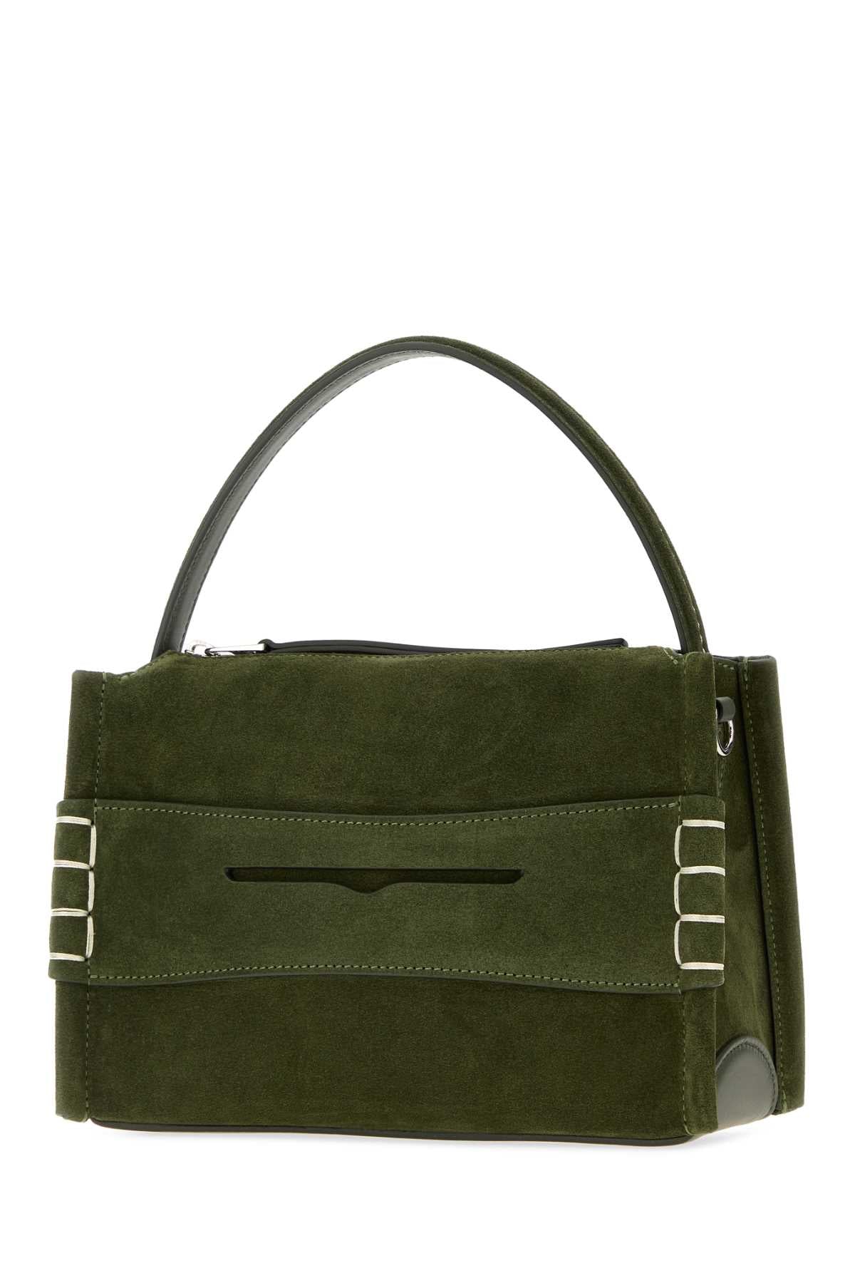 Jw Anderson Women Olive Green Suede Small Loafer Handbag
