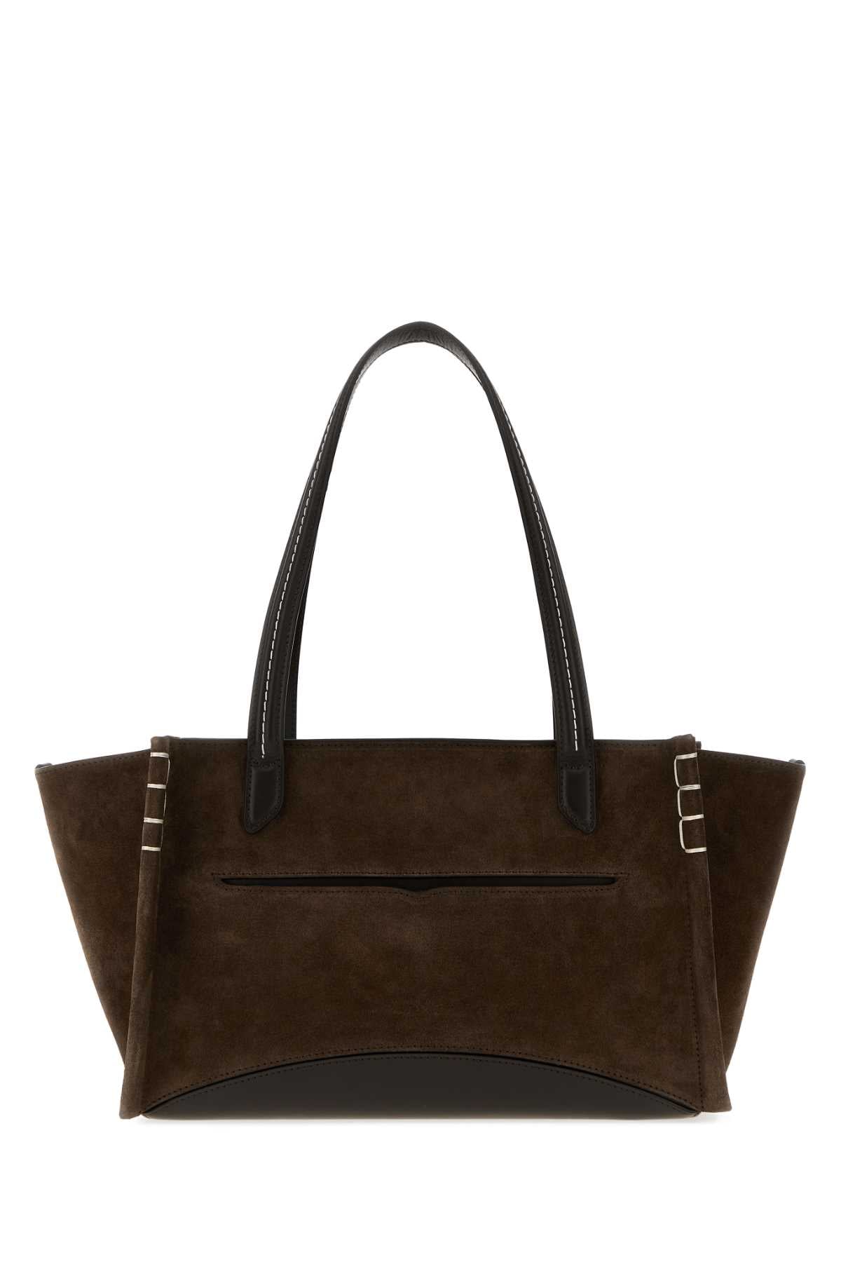 Jw Anderson Women Chocolate Suede Loafer Handbag