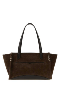 Jw Anderson Women Chocolate Suede Loafer Handbag