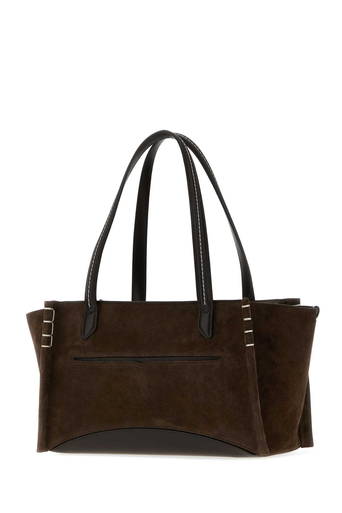 Jw Anderson Women Chocolate Suede Loafer Handbag