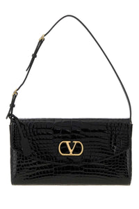 VALENTINO GARAVANI Valentino Garavani Women Black Leather Devain Shoulder Bag