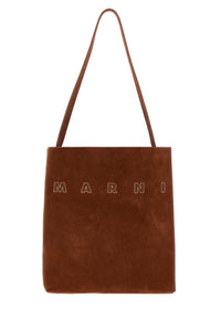 MARNI Marni Women Caramel Suede Small Museo Shoulder Bag