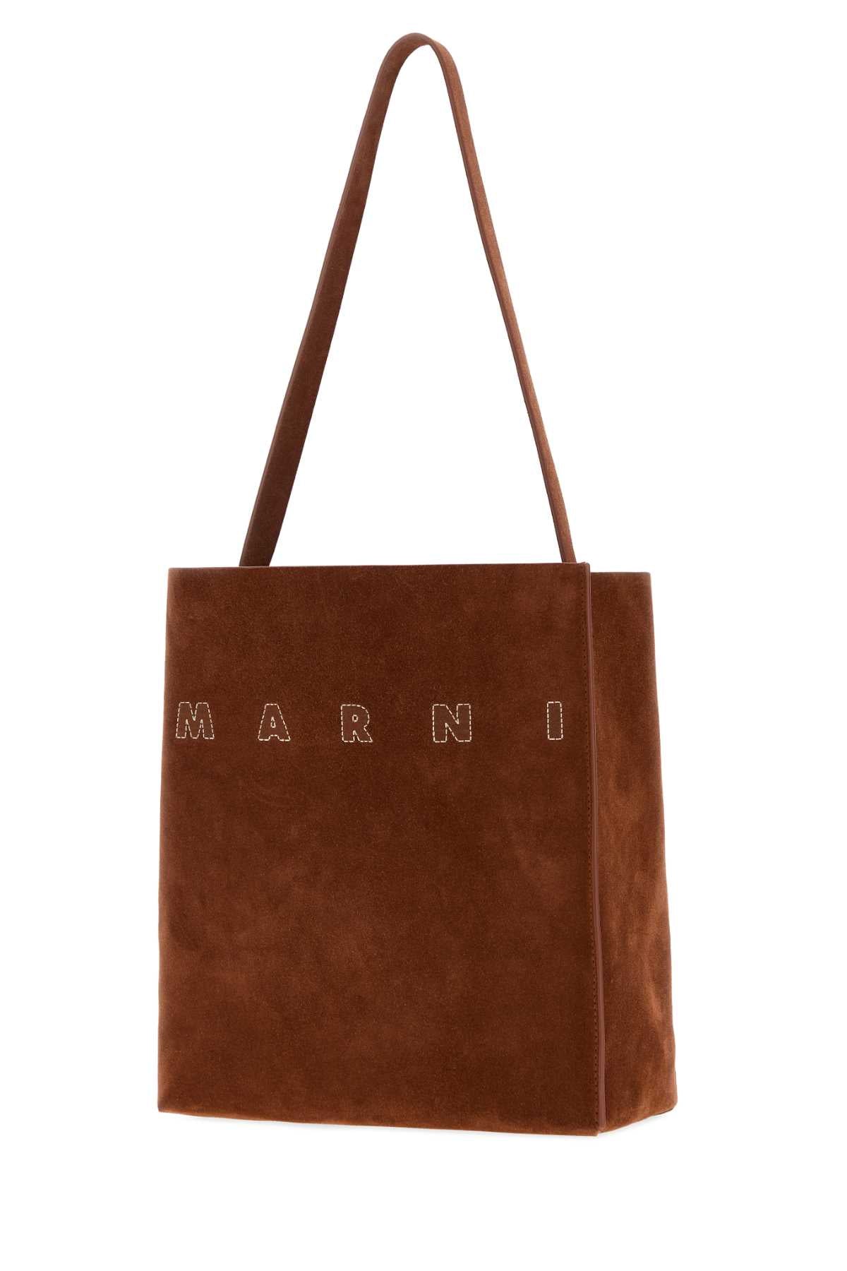 MARNI Marni Women Caramel Suede Small Museo Shoulder Bag