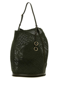 ALAIA Alaia Women Olive Green Mesh Large Hip Bucket Bag