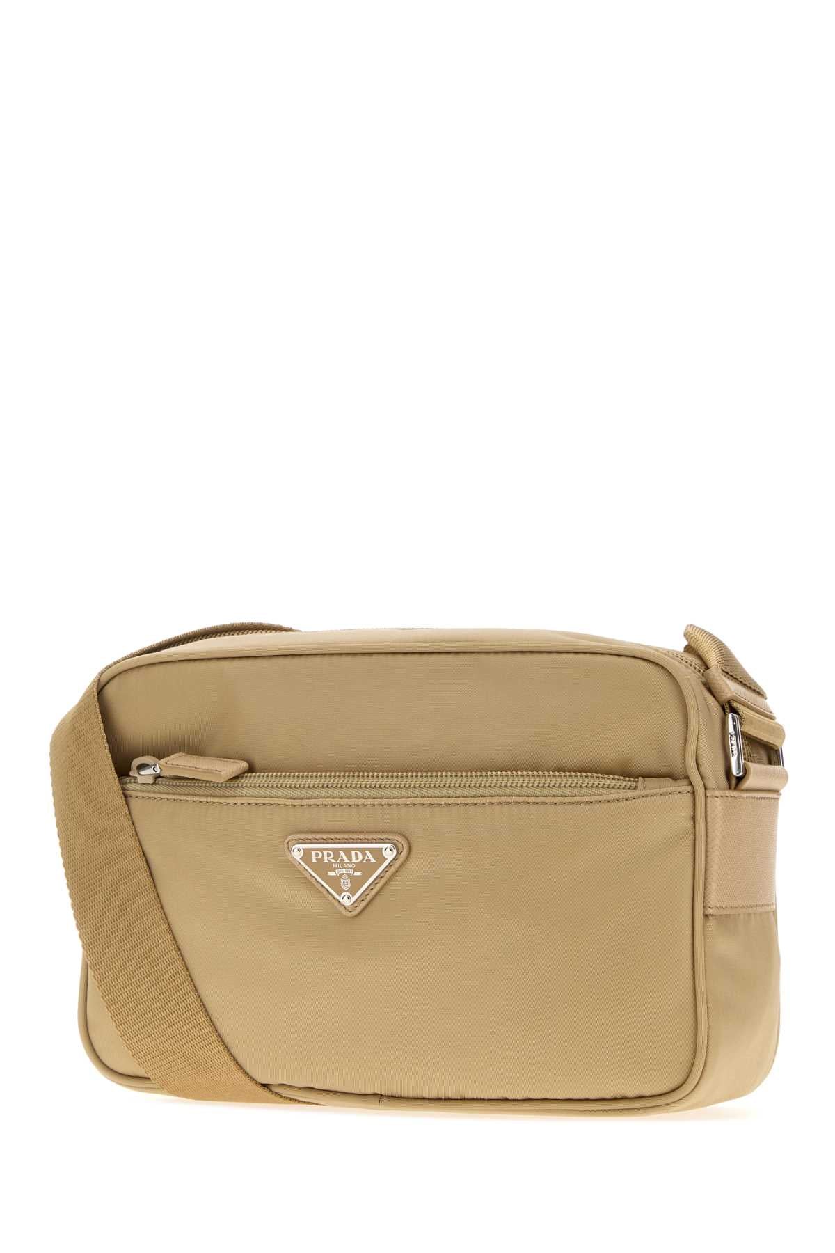 Prada Women Beige Re-Nylon Crossbody Bag