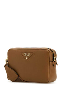 Prada Women Caramel Leather Crossbody Bag