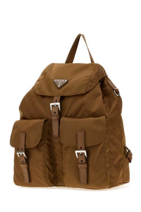 Prada Women Camel Canvas Backpack