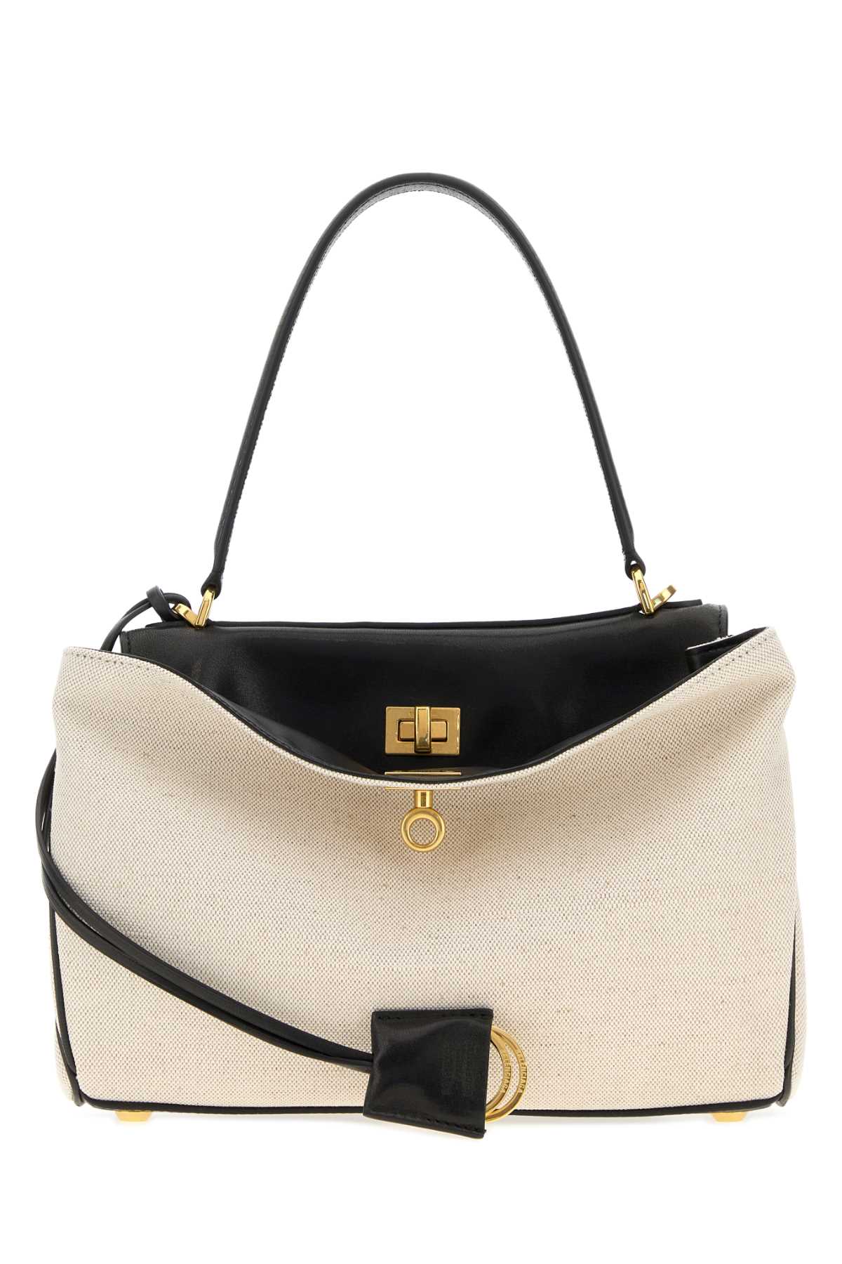 Balenciaga Women Two-Tone Canvas And Leather Small Rodeo Handbag