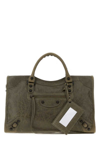 Balenciaga Women Army Green Leather Medium Le City Handbag