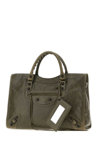 Balenciaga Women Army Green Leather Medium Le City Handbag