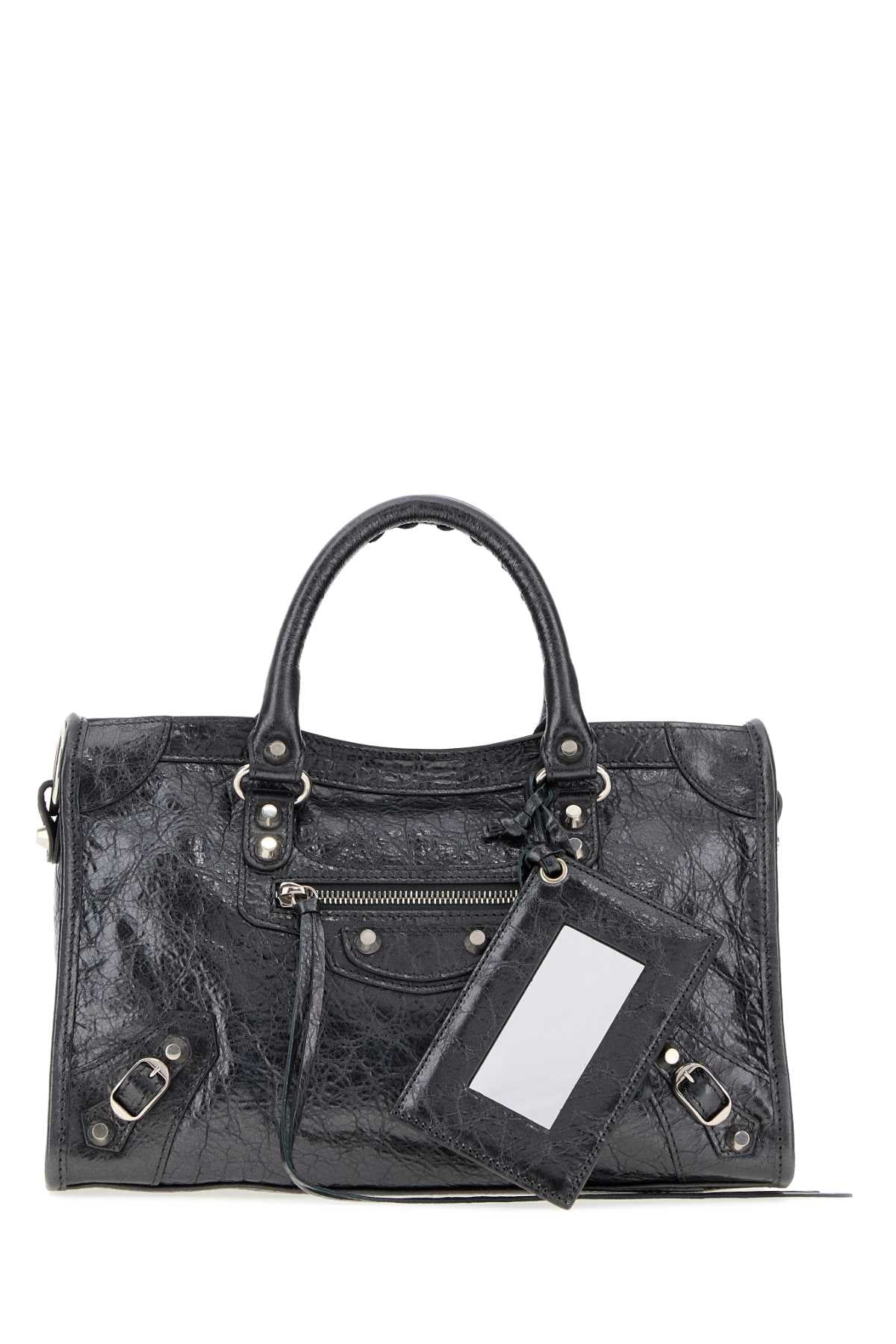 Balenciaga Women Silver Leather Small Le City Handbag